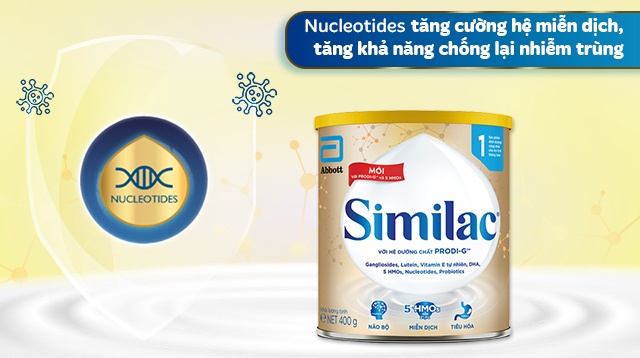 Tăng cường miễn dịch - Sữa bột Similac 5G số 1 400g (0 - 6 tháng)
