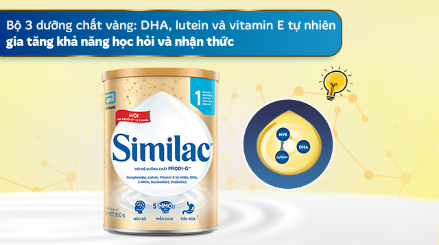 Phát triển trí não - Sữa bột Similac 5G số 1 900g (0 - 6 tháng)
