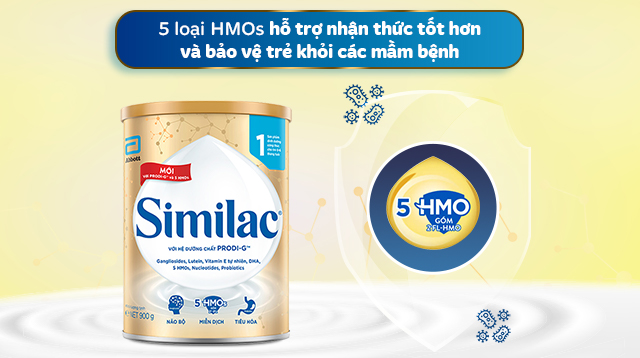 Phát triển não bộ - Sữa bột Similac 5G số 1 900g (0 - 6 tháng)