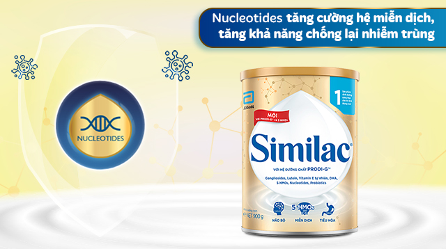 Tăng cường miễn dịch - Sữa bột Similac 5G số 1 900g (0 - 6 tháng)