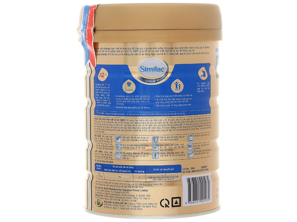 Sữa bột Abbott Similac Eye-Q 2 Plus HMO hương vani lon 900g 3