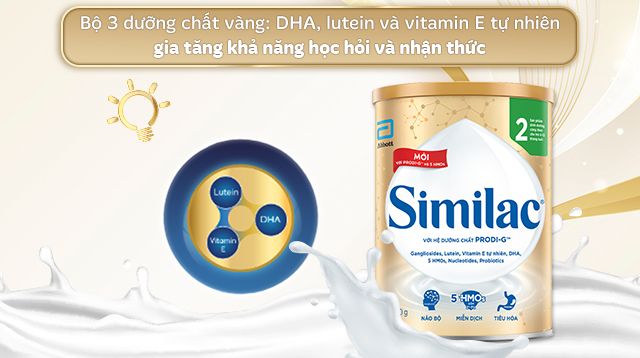 Phát triển não bộ - Sữa bột Similac 5G số 2 900g (6 - 12 tháng)