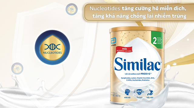 Tăng cường miễn dịch - Sữa bột Similac 5G số 2 900g (6 - 12 tháng)