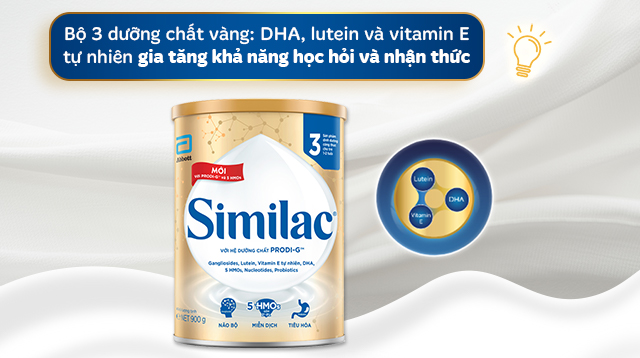 Phát triển não bộ - Sữa bột Similac 5G số 3 900g (1 - 2 tuổi)