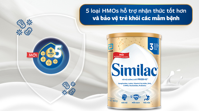 5HMOs - Sữa bột Similac 5G số 3 900g (1 - 2 tuổi)