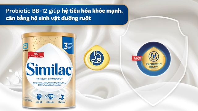 Hỗ trợ tiêu hóa - Sữa bột Similac 5G số 3 900g (1 - 2 tuổi)