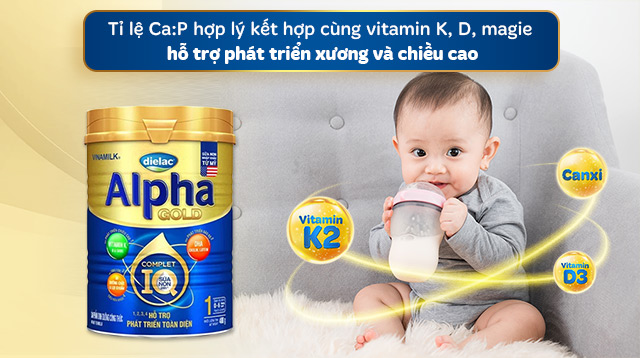 Canxi - Sữa bột Dielac Alpha Gold IQ số 1 400g (0 - 6 tháng) Canxi - Sữa bột Dielac Alpha Gold IQ số 1 400g (0 - 6 tháng)