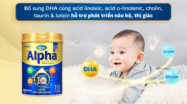 DHA - Sữa bột Dielac Alpha Gold IQ số 1 400g (0 - 6 tháng) DHA - Sữa bột Dielac Alpha Gold IQ số 1 400g (0 - 6 tháng)