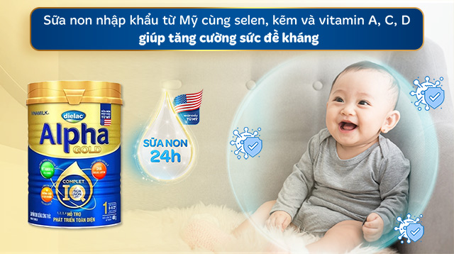 Sữa non - Sữa bột Dielac Alpha Gold IQ số 1 400g (0 - 6 tháng) Sữa non - Sữa bột Dielac Alpha Gold IQ số 1 400g (0 - 6 tháng)
