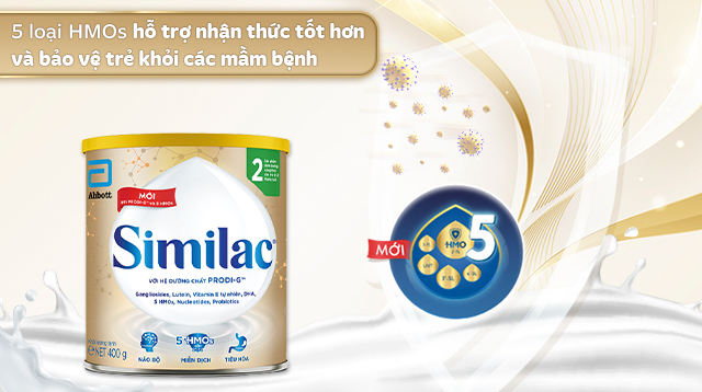5HMOs - Sữa bột Similac 5G số 2 400g (6 - 12 tháng) 5HMOs - Sữa bột Similac 5G số 2 400g (6 - 12 tháng)