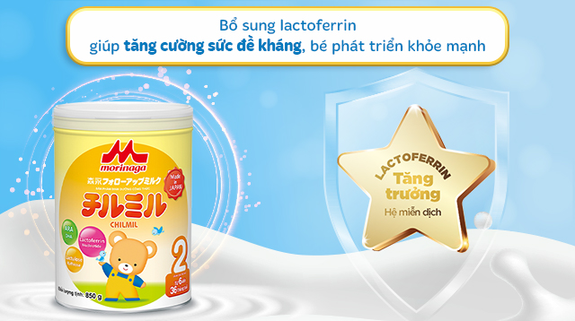 Lactoferrin - Sữa bột Morinaga Chilmil số 2 850g (6 - 36 tháng)