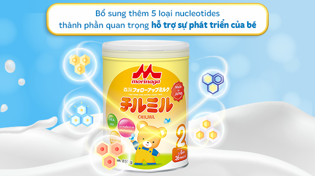 Nucleotides - Sữa bột Morinaga Chilmil số 2 850g (6 - 36 tháng)