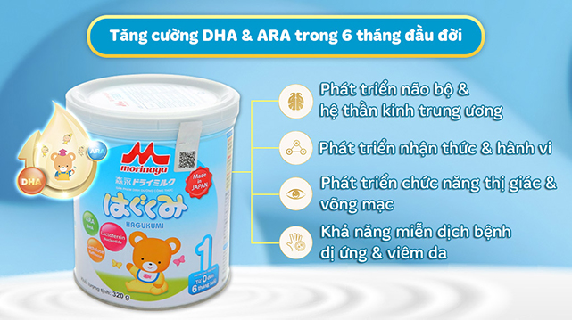 DHA - Sữa bột Morinaga Hagukumi số 1 320g (0 - 6 tháng)