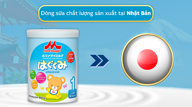 Nơi sản xuất - Sữa bột Morinaga Hagukumi số 1 850g (0 - 6 tháng)