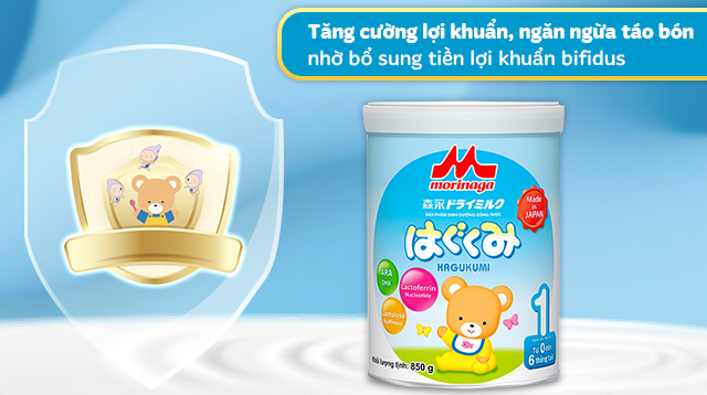 Lợi khuẩn - Sữa bột Morinaga Hagukumi số 1 850g (0 - 6 tháng)