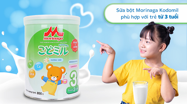 Độ tuổi - Sữa bột Morinaga Kodomil số 3 hương vani 850g (từ 3 tuổi)