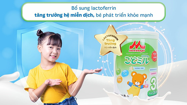 Miễn dịch - Sữa bột Morinaga Kodomil số 3 hương vani 850g (từ 3 tuổi)