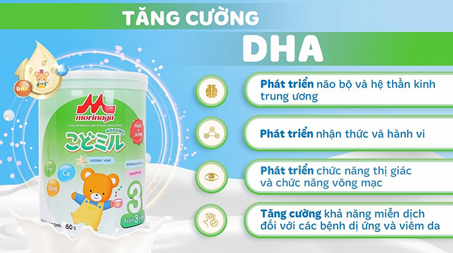 DHA - Sữa bột Morinaga Kodomil số 3 hương vani 850g (từ 3 tuổi)