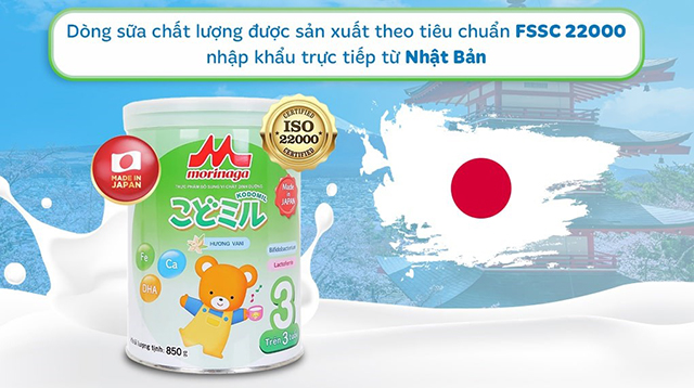 Nơi sản xuất - Sữa bột Morinaga Kodomil số 3 hương vani 850g (từ 3 tuổi)