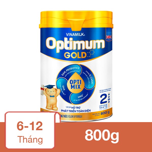 Sữa bột Vinamilk Optimum Gold số 2 800g (6 – 12 tháng)