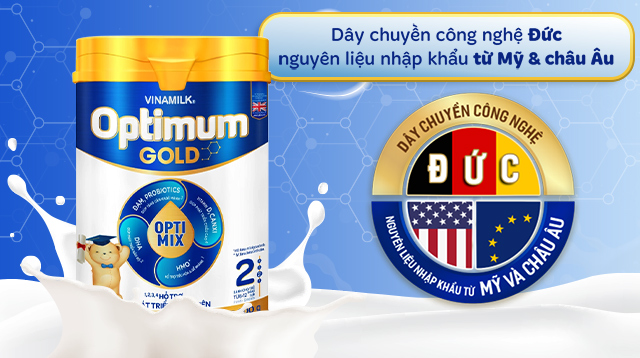 Nguyên liệu - Sữa bột Vinamilk Optimum Gold số 2 800g (6 - 12 tháng)