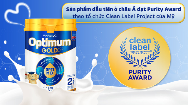 Purity Award - Sữa bột Vinamilk Optimum Gold số 2 800g (6 - 12 tháng)