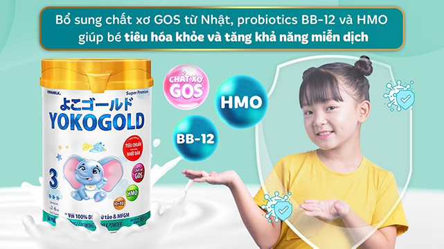 Hỗ trợ hệ tiêu hóa - Sữa bột Vinamilk YokoGold số 3 850g (2 - 6 tuổi)