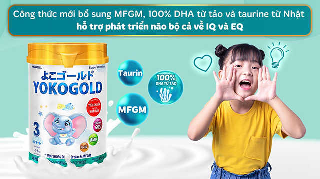 Phát triển não bộ - Sữa bột Vinamilk YokoGold số 3 850g (2 - 6 tuổi)