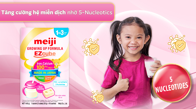 Sữa Meiji tăng cường hệ miễn dịch nhờ 5-nucleotides