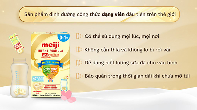 Dạng viên - Sữa bột dạng viên Meiji Infant Formula Ezcube 432g (0 - 12 tháng) Dạng viên - Sữa bột dạng viên Meiji Infant Formula Ezcube 432g (0 - 12 tháng)