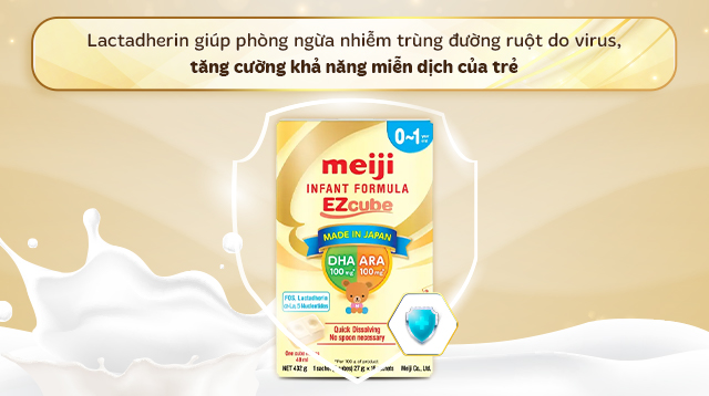 Sữa bột dạng thanh Meiji Infant Formula Ezcube 432g (0 - 12 tháng) - Lactadherin Sữa bột dạng thanh Meiji Infant Formula Ezcube 432g (0 - 12 tháng) - Lactadherin