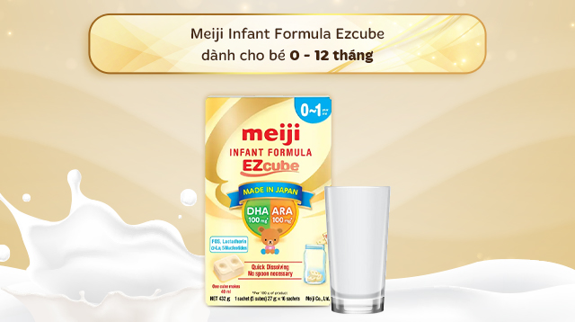 Sữa bột dạng thanh Meiji Infant Formula Ezcube 432g (0 - 12 tháng) - Độ tuổi Sữa bột dạng thanh Meiji Infant Formula Ezcube 432g (0 - 12 tháng) - Độ tuổi
