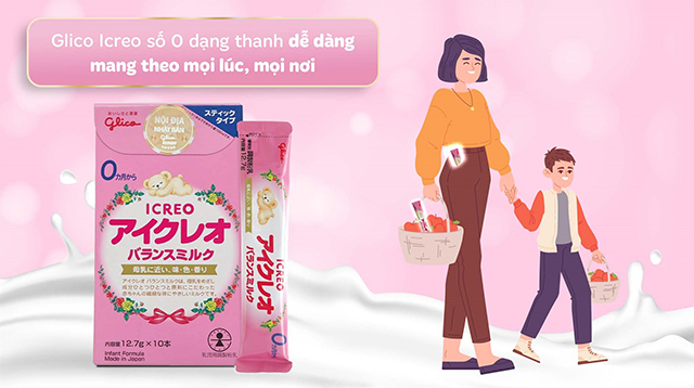 Đóng gói - Sữa bột dạng thanh Glico Icreo số 0 127g (0 - 12 tháng)