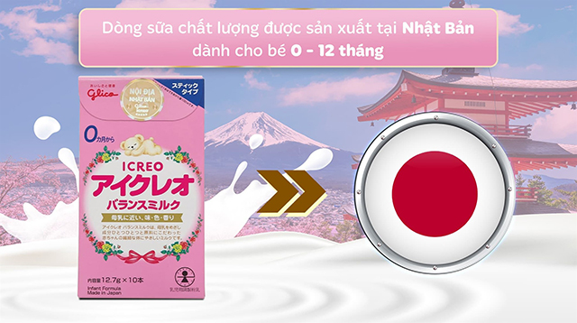 Nơi sản xuất - Sữa bột dạng thanh Glico Icreo số 0 127g (0 - 12 tháng)