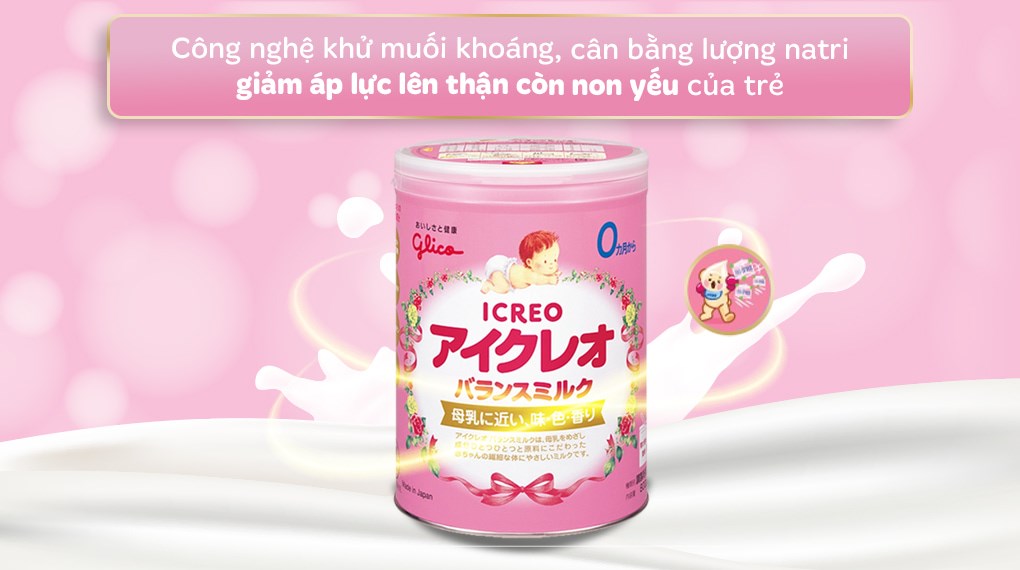 Combo 2 hộp sữa bột Glico Icreo số 0 800g (0 - 12 tháng) - kèm 5 thanh số 0
