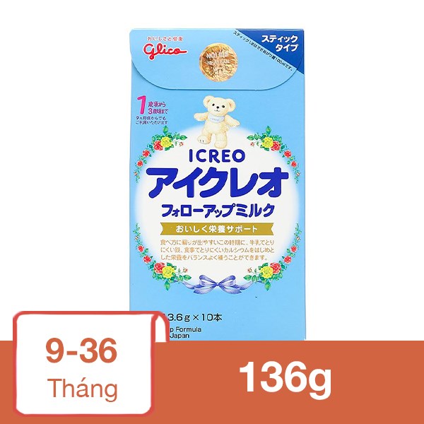 Sữa bột dạng thanh Glico Icreo số 1 136g (9 – 36 tháng)