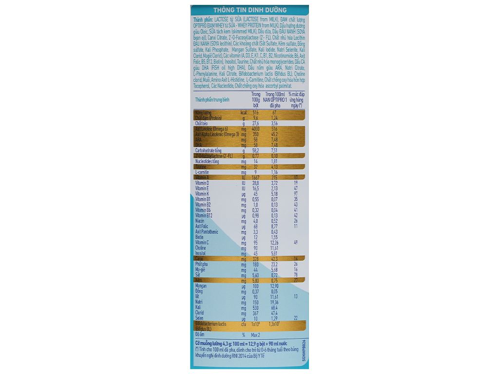 Sữa bột NAN Optipro số 1 lon 900g 6