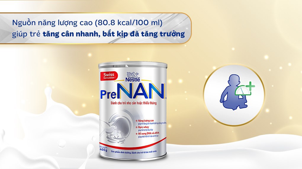 Sữa bột PreNAN 380g (trẻ sơ sinh) dành cho trẻ nhẹ cân, thiếu tháng