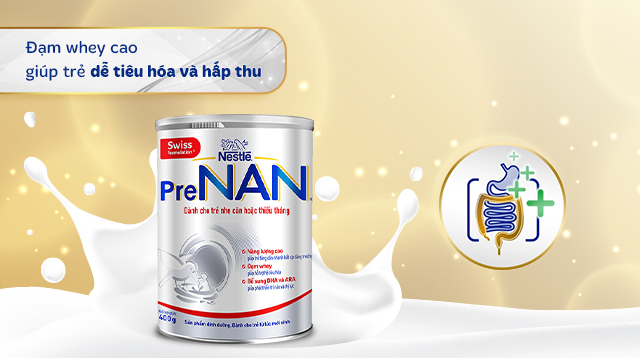 Tiêu hóa tốt - Sữa bột PreNAN 380g (trẻ sơ sinh) dành cho trẻ nhẹ cân, thiếu tháng