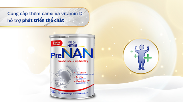 Tăng cường thể chất -- Sữa bột PreNAN 380g (trẻ sơ sinh) dành cho trẻ nhẹ cân, thiếu tháng