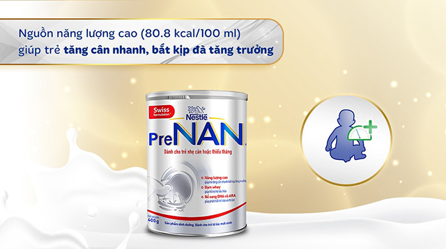 Năng lượng cao - Sữa bột PreNAN 380g (trẻ sơ sinh) dành cho trẻ nhẹ cân, thiếu tháng