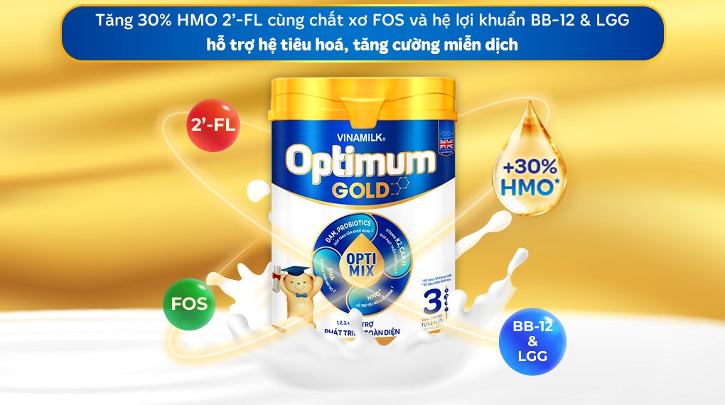 Sữa bột Vinamilk Optimum Gold số 3 850g (1 - 2 tuổi)