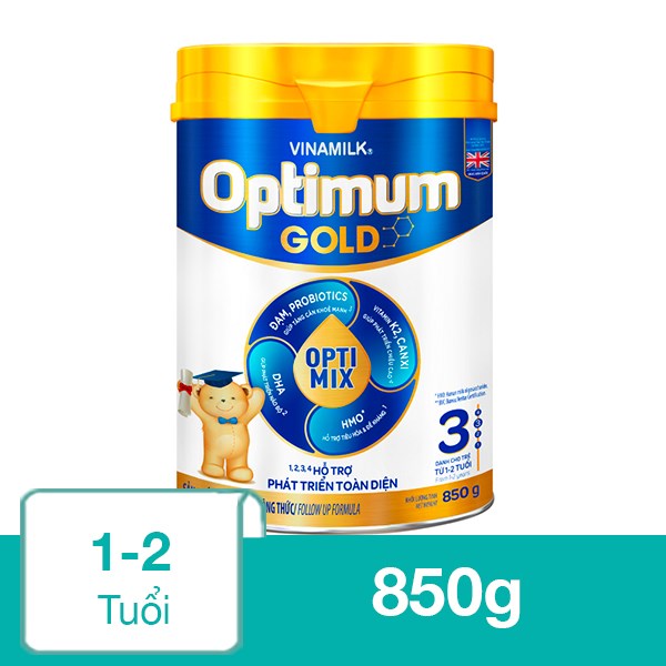 Sữa bột Vinamilk Optimum Gold số 3 850g (1 – 2 tuổi)