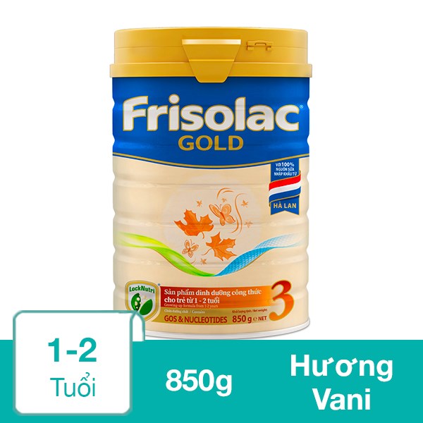 Sữa bột Friso Gold số 3 hương vani 850g (1 – 2 tuổi)