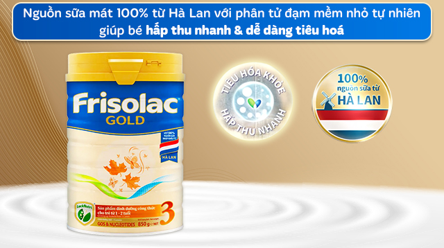 Nguồn sữa mát - Sữa bột Friso Gold số 3 hương vani 850g (1 - 2 tuổi)