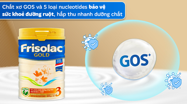 Hấp thu dưỡng chất tốt - Sữa bột Friso Gold số 3 hương vani 850g (1 - 2 tuổi)