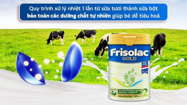 Sữa bột Friso Gold số 2 380g (6 - 12 tháng) - Quy trình xử lý nhiệt 1 lần