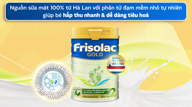 Sữa bột Friso Gold số 2 hương vani 380g (6 - 12 tháng) - Nguồn sữa mát