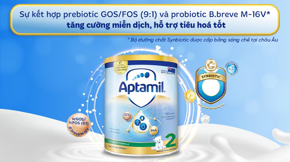 Sữa bột Aptamil Toddler Formula số 2 900g (1 - 2 tuổi)