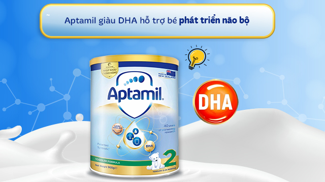 Phát triển trí não - Sữa bột Aptamil Toddler Formula số 2 900g (1 - 2 tuổi)